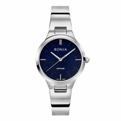 Bonia Japanese Quartz BNB10768-2382 Blue Dial with Stainless Steel Women Watch